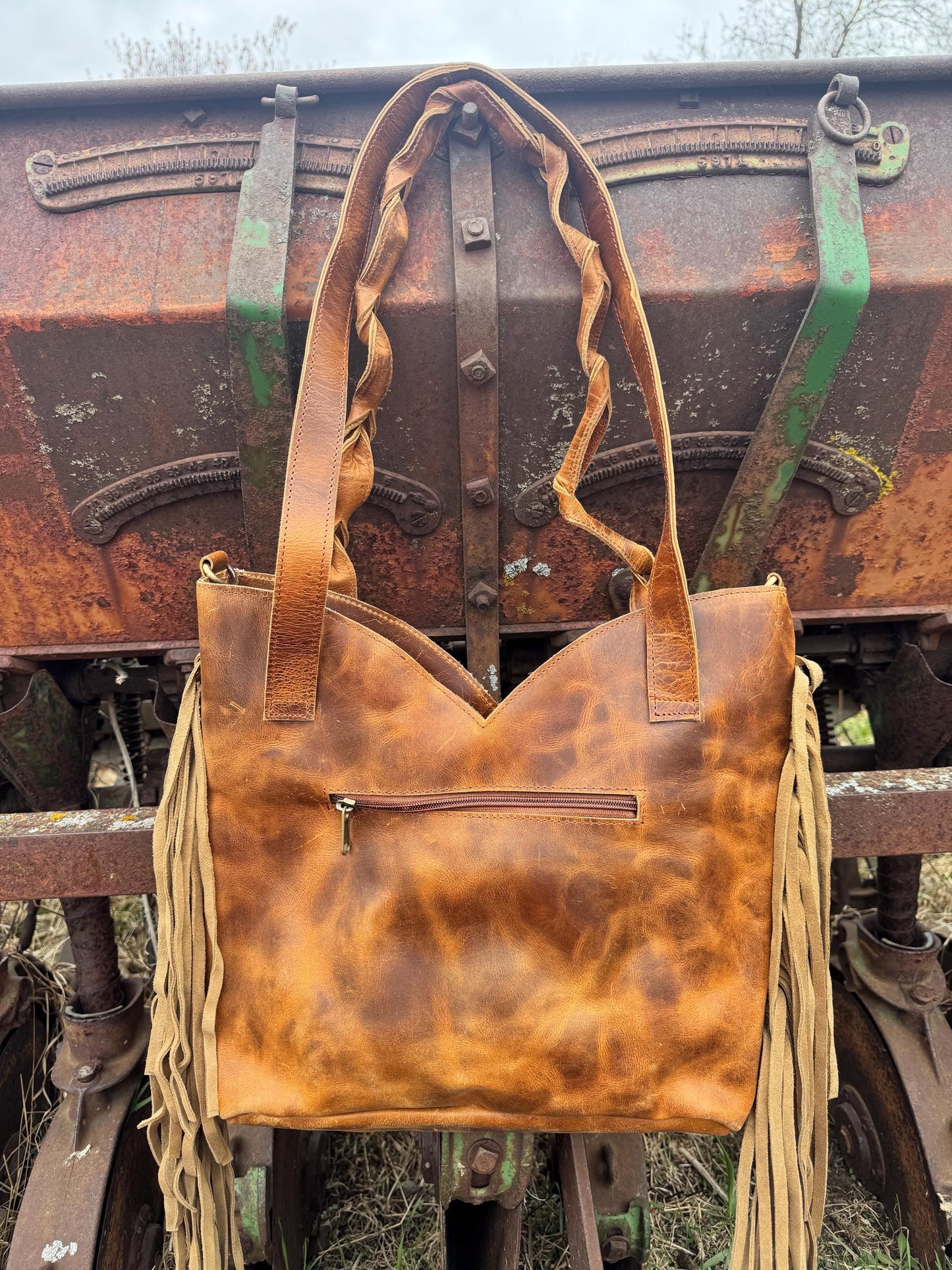 Turquoise Gypsy Fringe Tote Bag