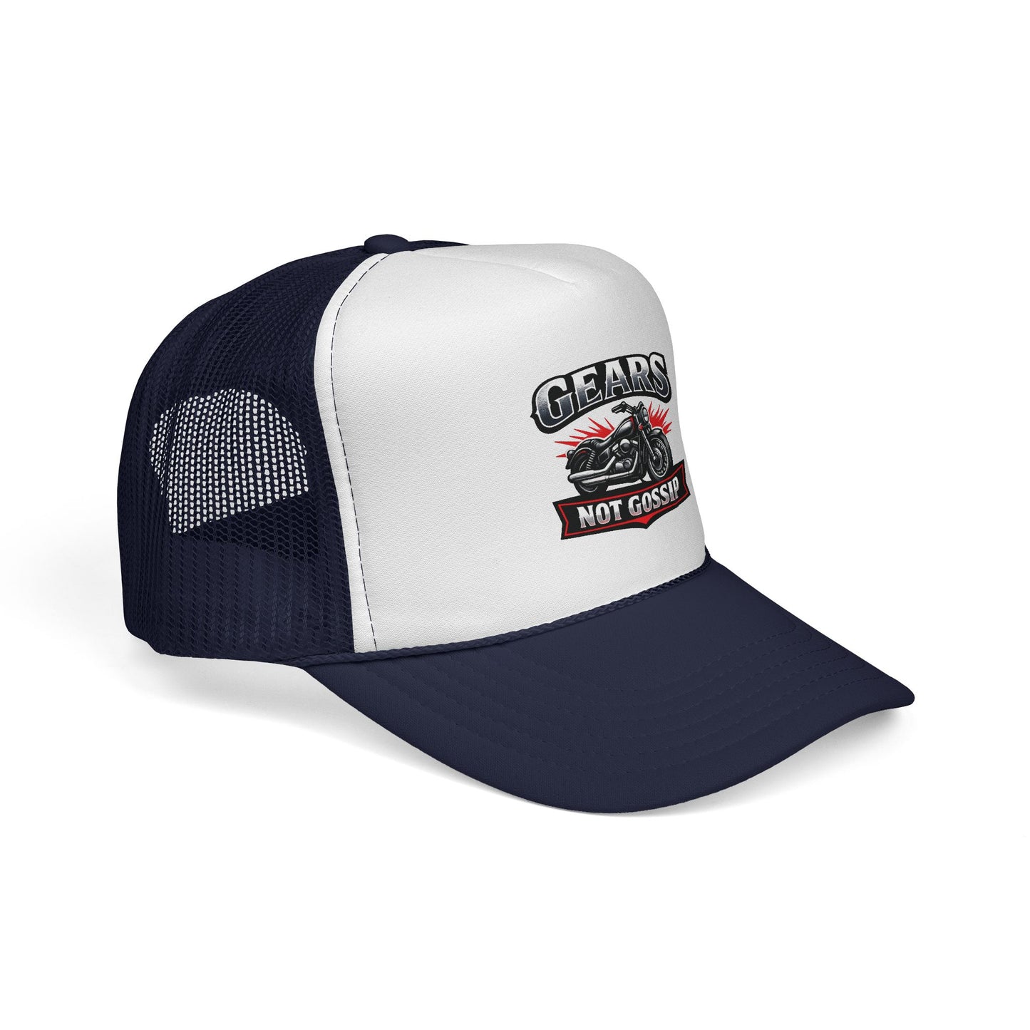 Trucker Cap — "Gears Not Gossip" Motorcycle Mesh Hat