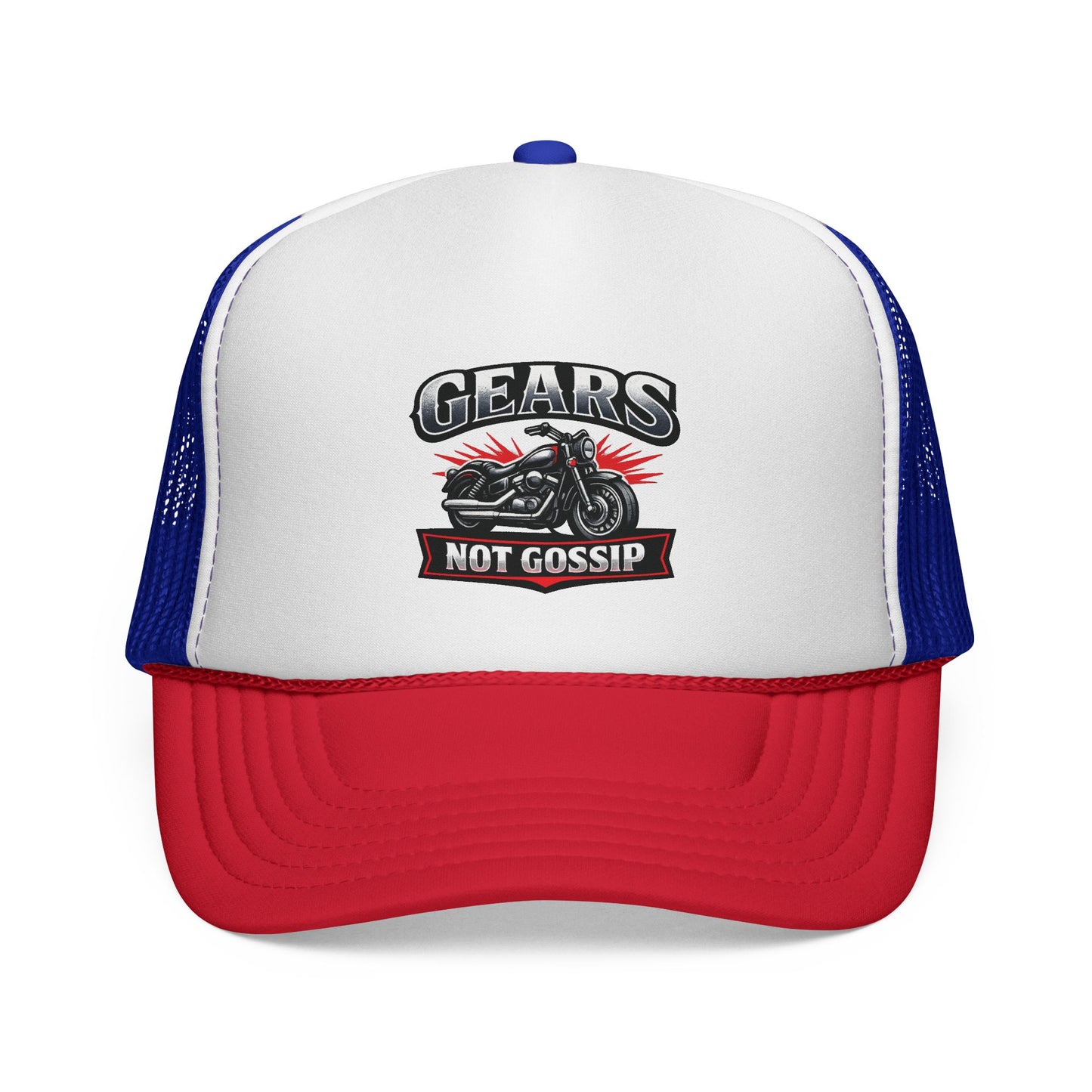 Trucker Cap — "Gears Not Gossip" Motorcycle Mesh Hat