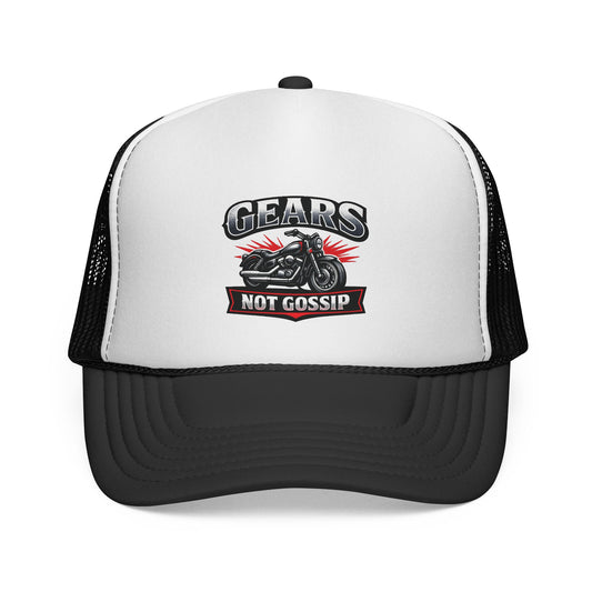 Trucker Cap — "Gears Not Gossip" Motorcycle Mesh Hat