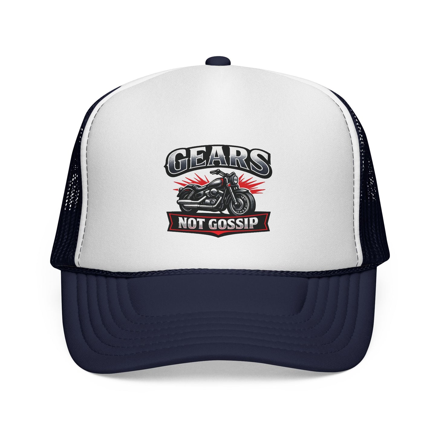 Trucker Cap — "Gears Not Gossip" Motorcycle Mesh Hat