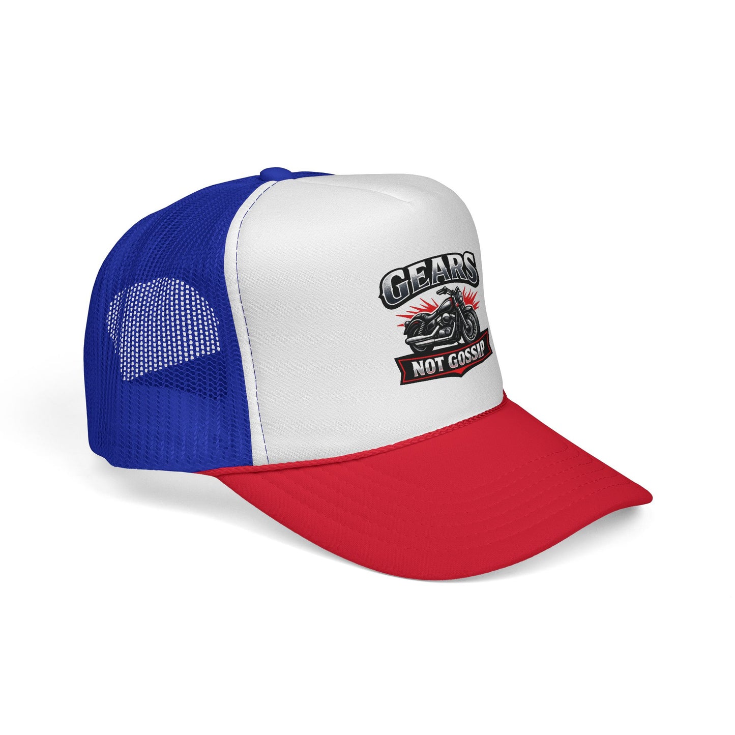 Trucker Cap — "Gears Not Gossip" Motorcycle Mesh Hat