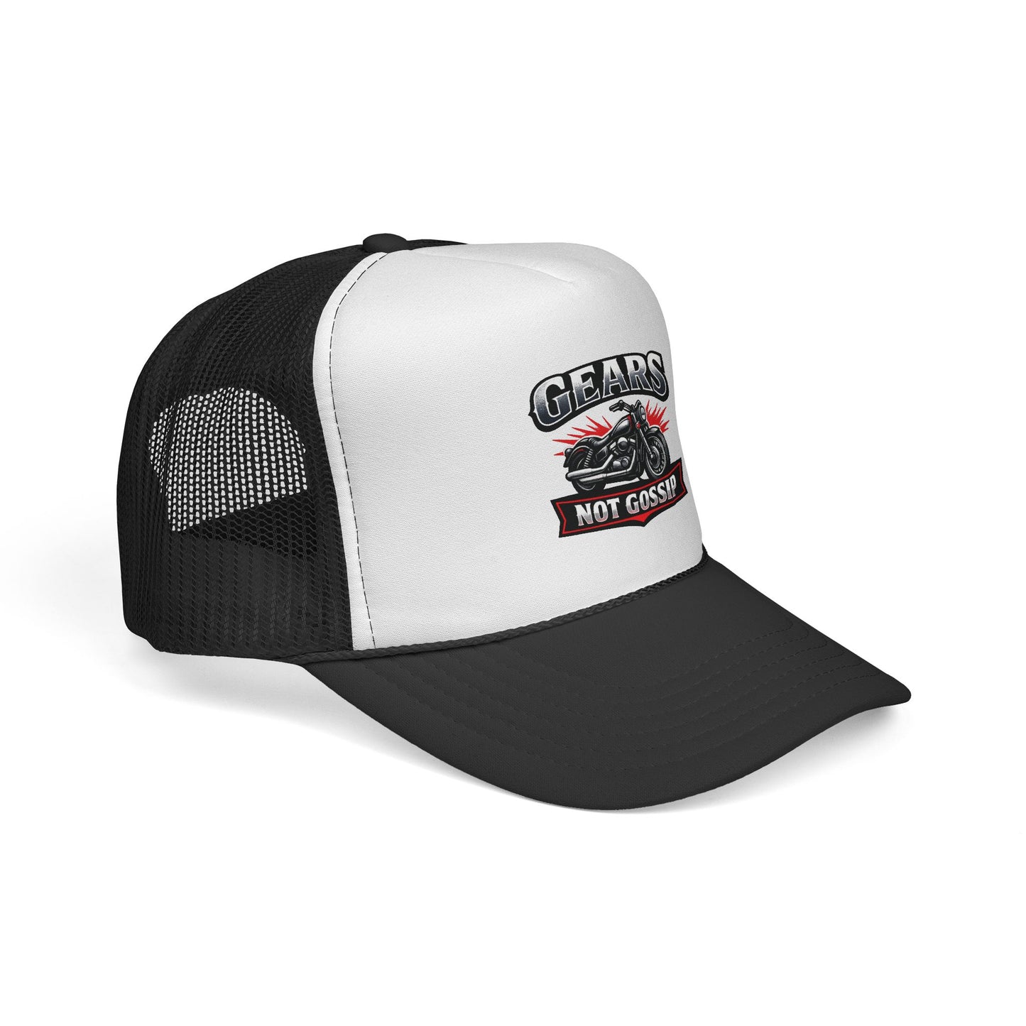 Trucker Cap — "Gears Not Gossip" Motorcycle Mesh Hat