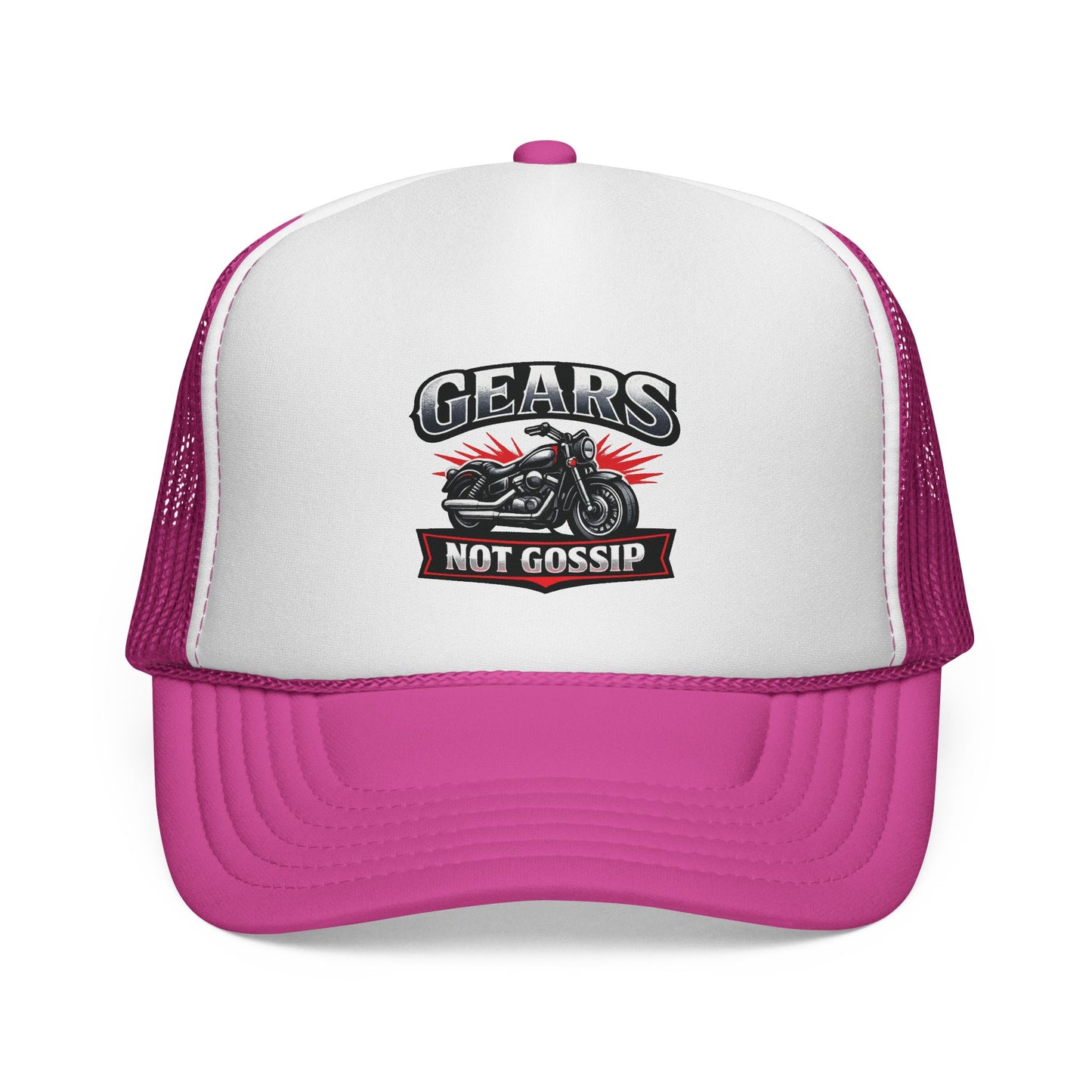Trucker Cap — "Gears Not Gossip" Motorcycle Mesh Hat