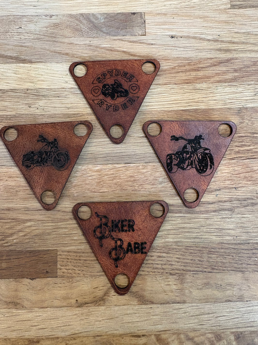 Leather Triangle Bandana Slide