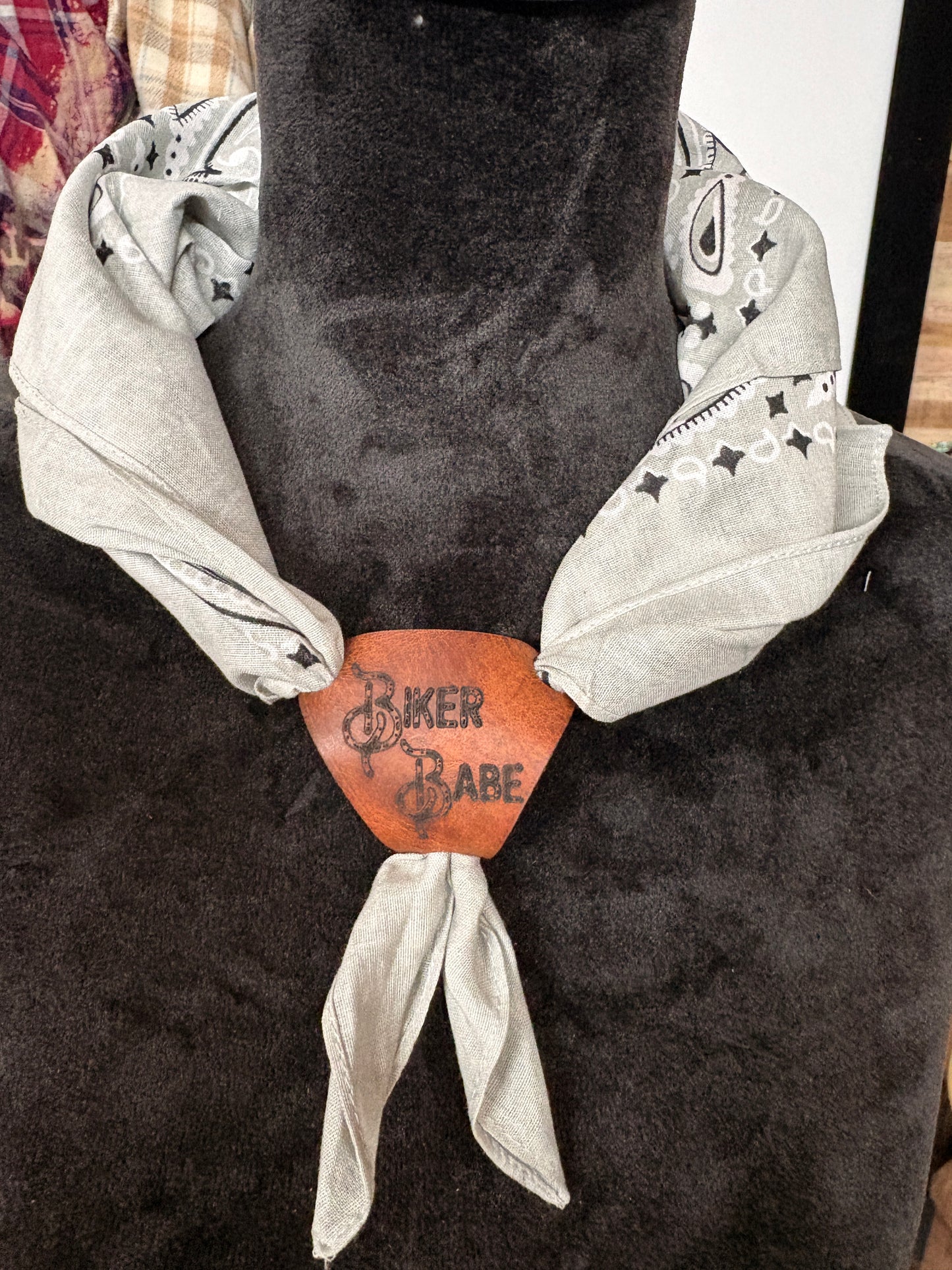 Leather Triangle Bandana Slide