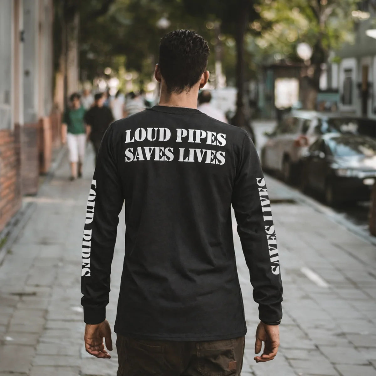 Loud Pipes Save Lives - Men's Long Sleeve Biker Tee
