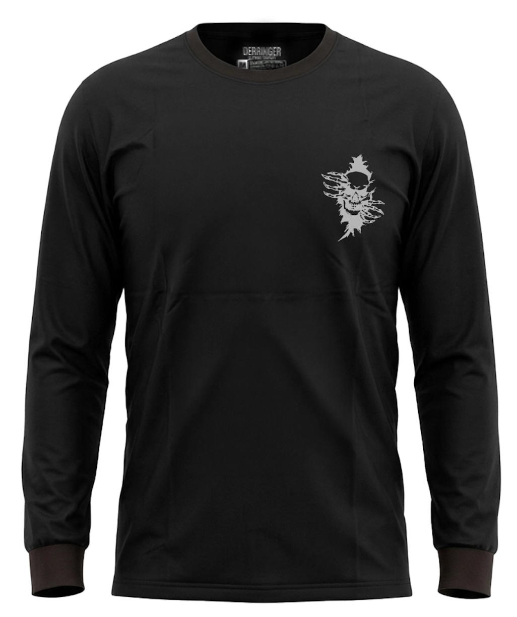 Men's Long Sleeve T-Shirt with Skull Graphic Print