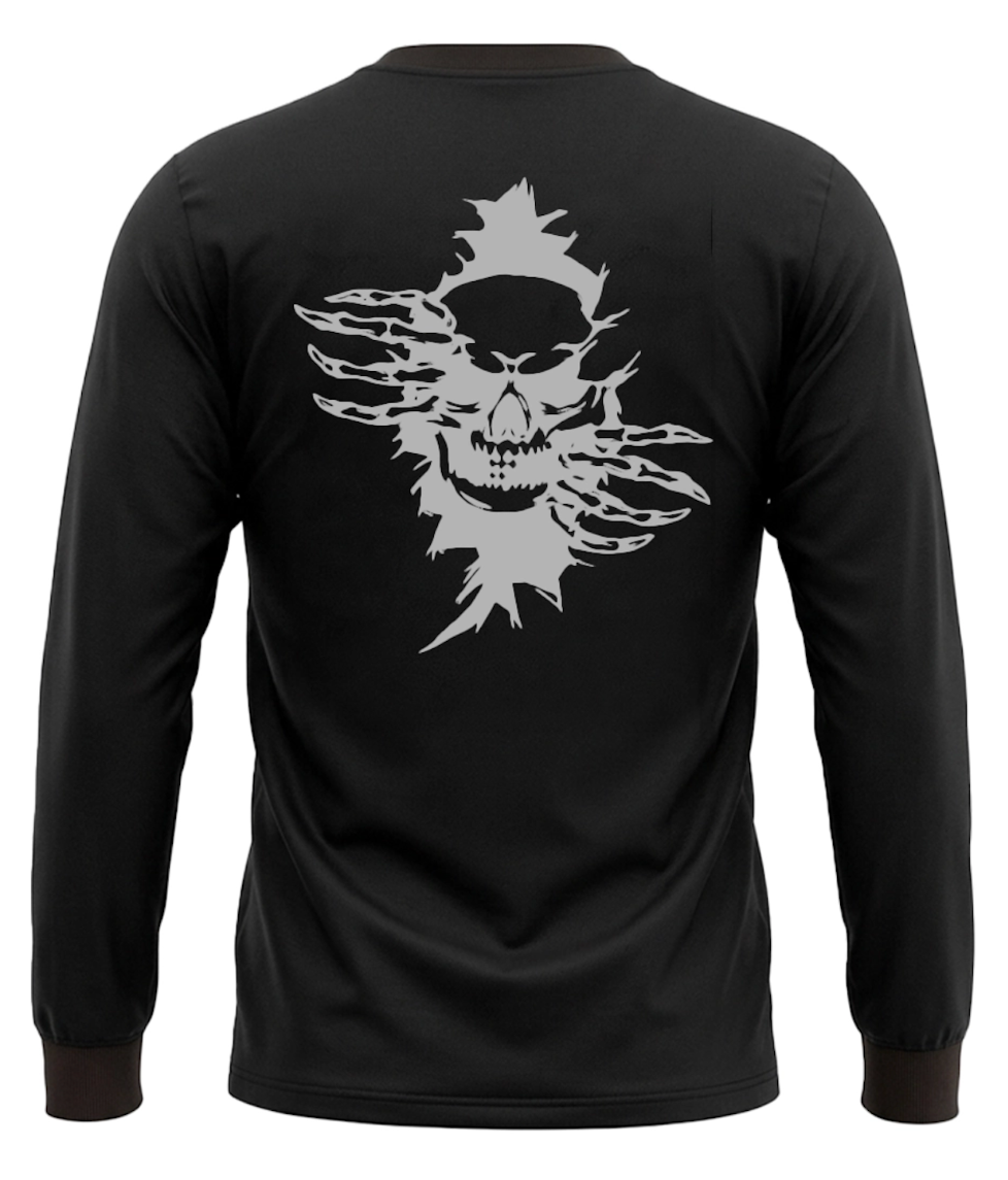 Men's Long Sleeve T-Shirt with Skull Graphic Print