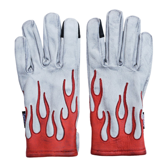 Red Flame White Gloves
