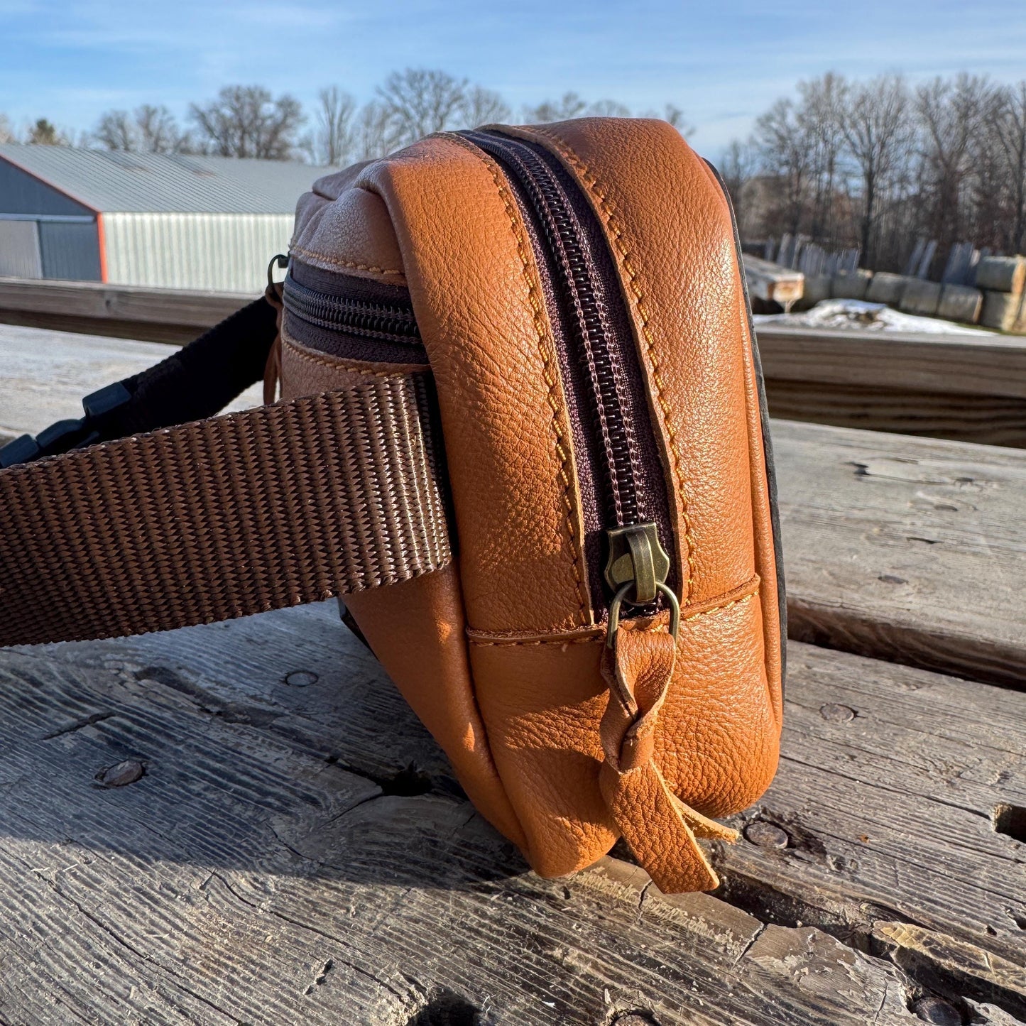 Genuine Leather Tooled Western Everywhere Belt Bag