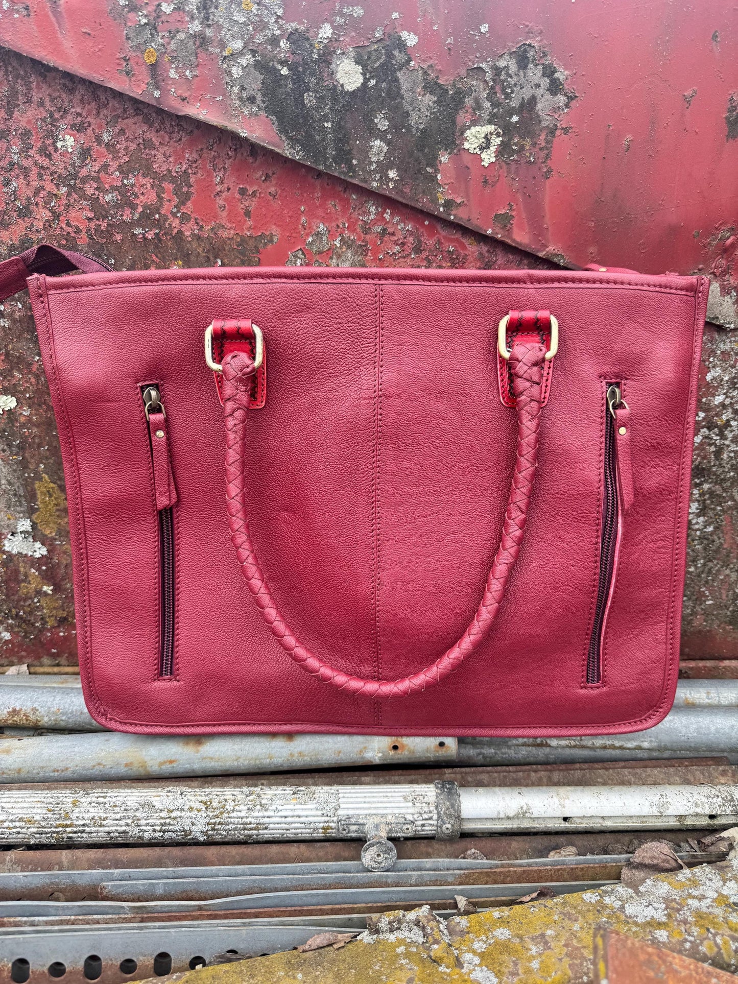 Deep Cherry Red Speedy Western Genuine Leather Barrel Bag